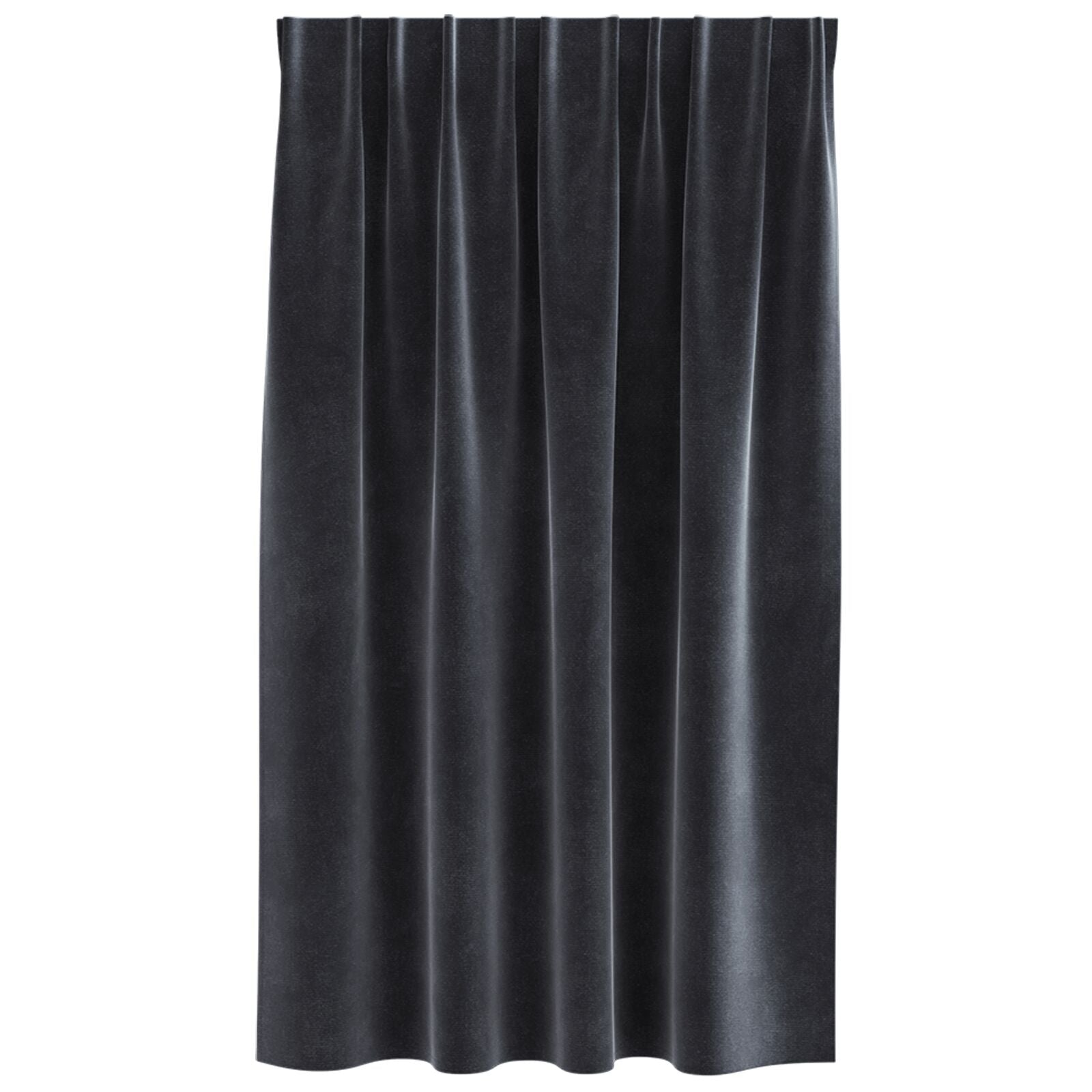 Zwarte Uitvouwgordijnen Met Toplint 2 Stuks Velvet Donkergrijs 140 x 140 cm met ingenaaide tape