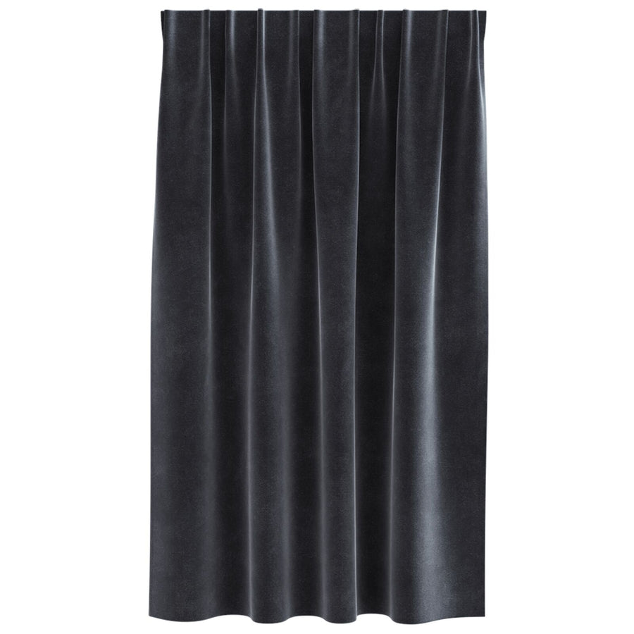 Zwarte Uitvouwgordijnen Met Toplint 2 Stuks Velvet Donkergrijs 140 x 140 cm met ingenaaide tape