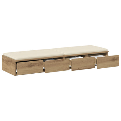 Bedlades 120X36,5X16,5 Cm Bewerkt Hout Artisan eiken 120 x 36.5 x 16.5 cm