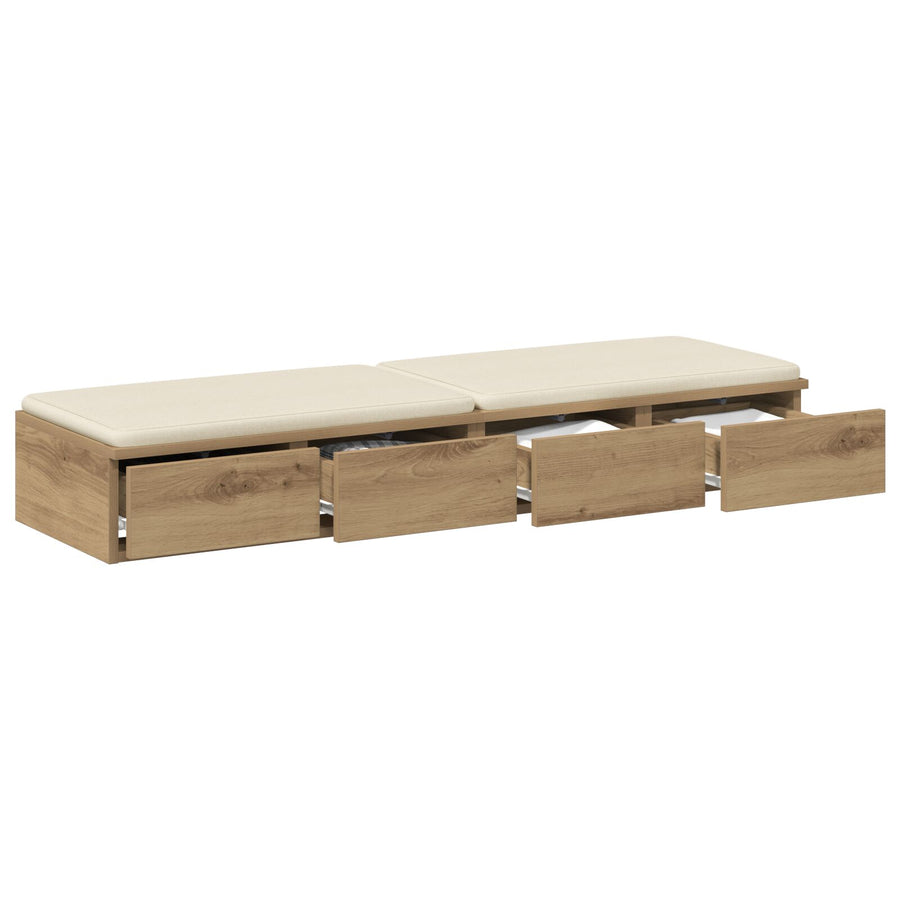 Bedlades 120X36,5X16,5 Cm Bewerkt Hout Artisan eiken 120 x 36.5 x 16.5 cm