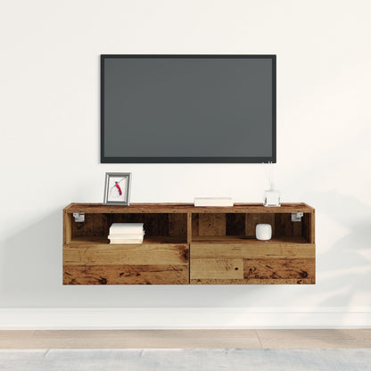 Tv Wandkast Oud Hout Engineered Wood 1 Verweerd hout