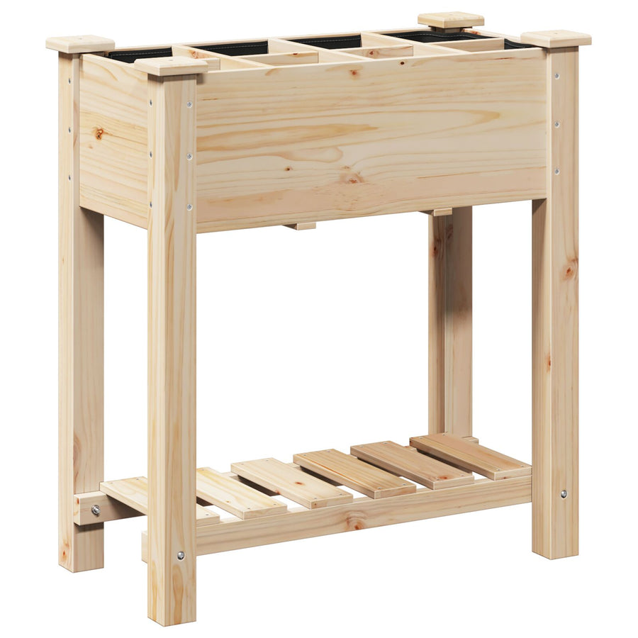 Tuinplantsoen Met Rasters 71X37X76 Cm Massief Hout Vuren 71 x 37 x 76.5 cm