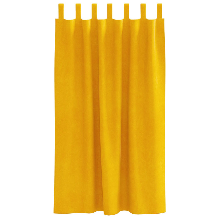 Blackout Gordijnen 2 Stuks Velours Mosterdgeel 140 x 175 cm met hanglussen