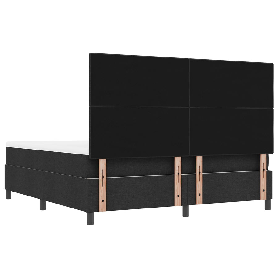 Boxspring Bed Met Matras & Bank Stof Zwart 180 x 200 cm Met knopen