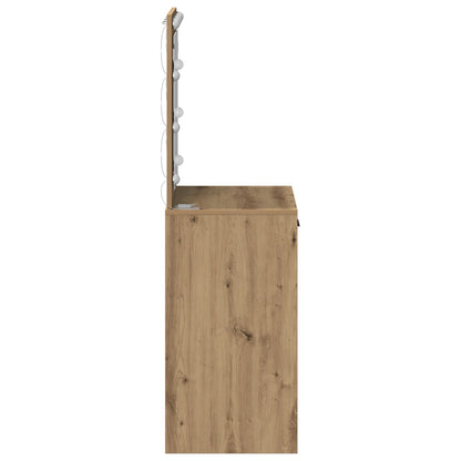 Kaptafel Met Led Verlichting Massief eikenhout 50 x 41 x 135 cm