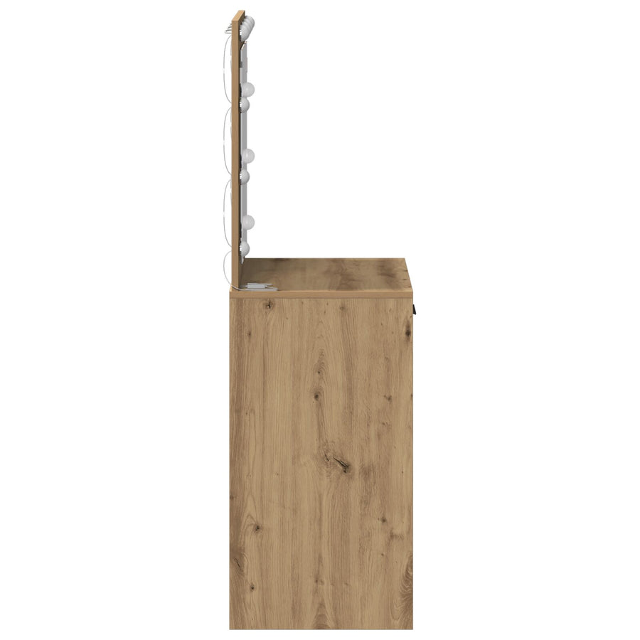 Kaptafel Met Led Verlichting Massief eikenhout 50 x 41 x 135 cm