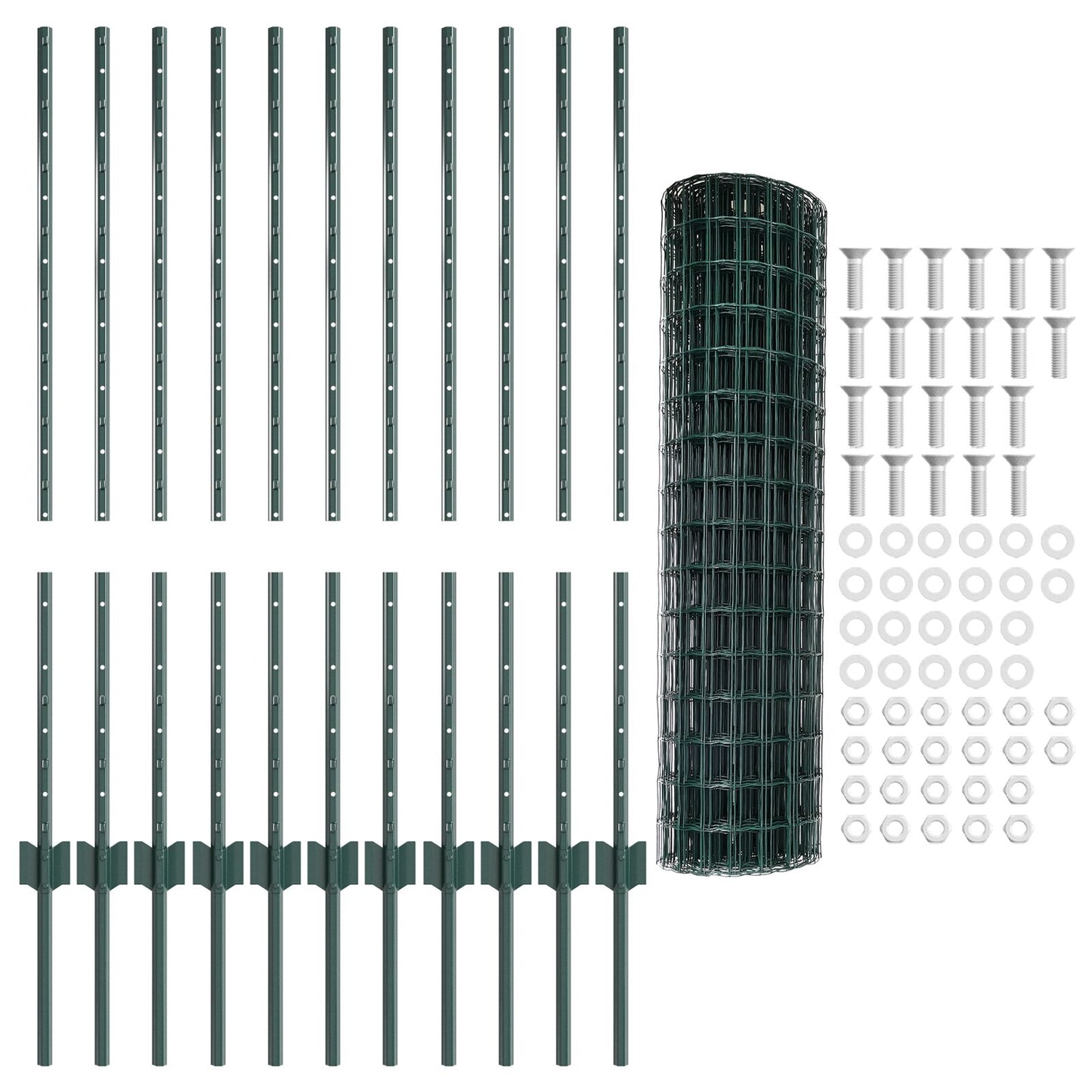 Tuinhek Set Set van 2 Groen Staal 25 x 1 m Duurzaam Tuinhek