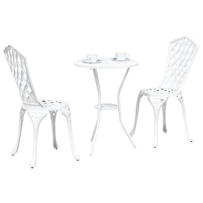 3-Delige Tuin Bistro Set Te Gietaluminium Wit