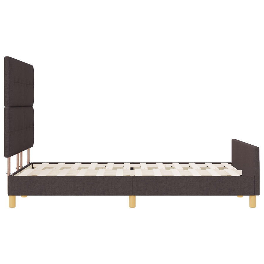 Bed Frame Donkerbruin 140X190 Cm Stof Crème