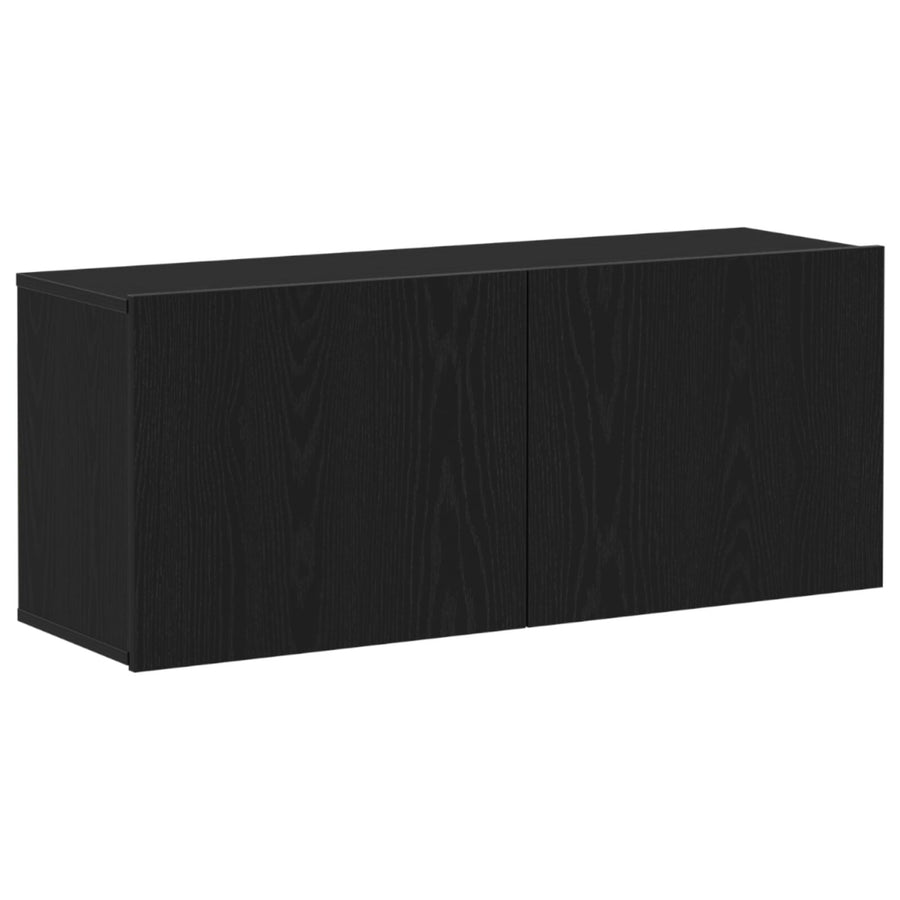 Tv Wandkast 100X30X41 Cm Gelaagd Hout 100 cm Zwart Eiken