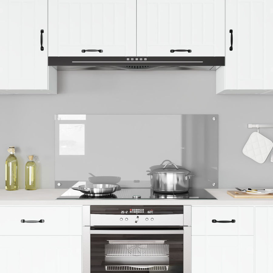 Keuken Achterwand 110X50X0,6 Cm Gehard Glas Lichtgrijs 110 x 50 cm