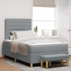 Box spring bed with mattress Light Gray 120 x 190 cm Fabric