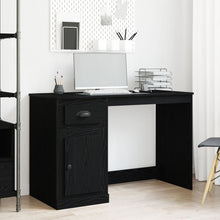 Bureau Met Opslag 50X115X75 Cm Gegutst Hout Zwart eiken