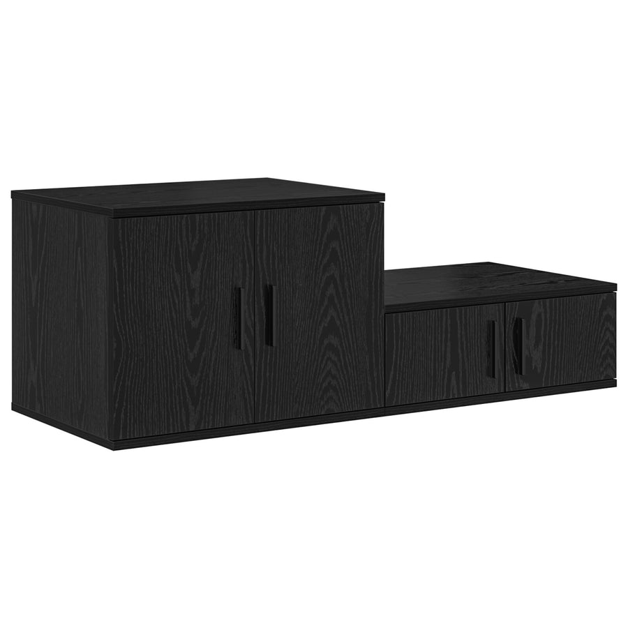 Opslagkast Zwart Van Gefabriceerd Hout Zwart eiken 118 x 41 x 40 cm