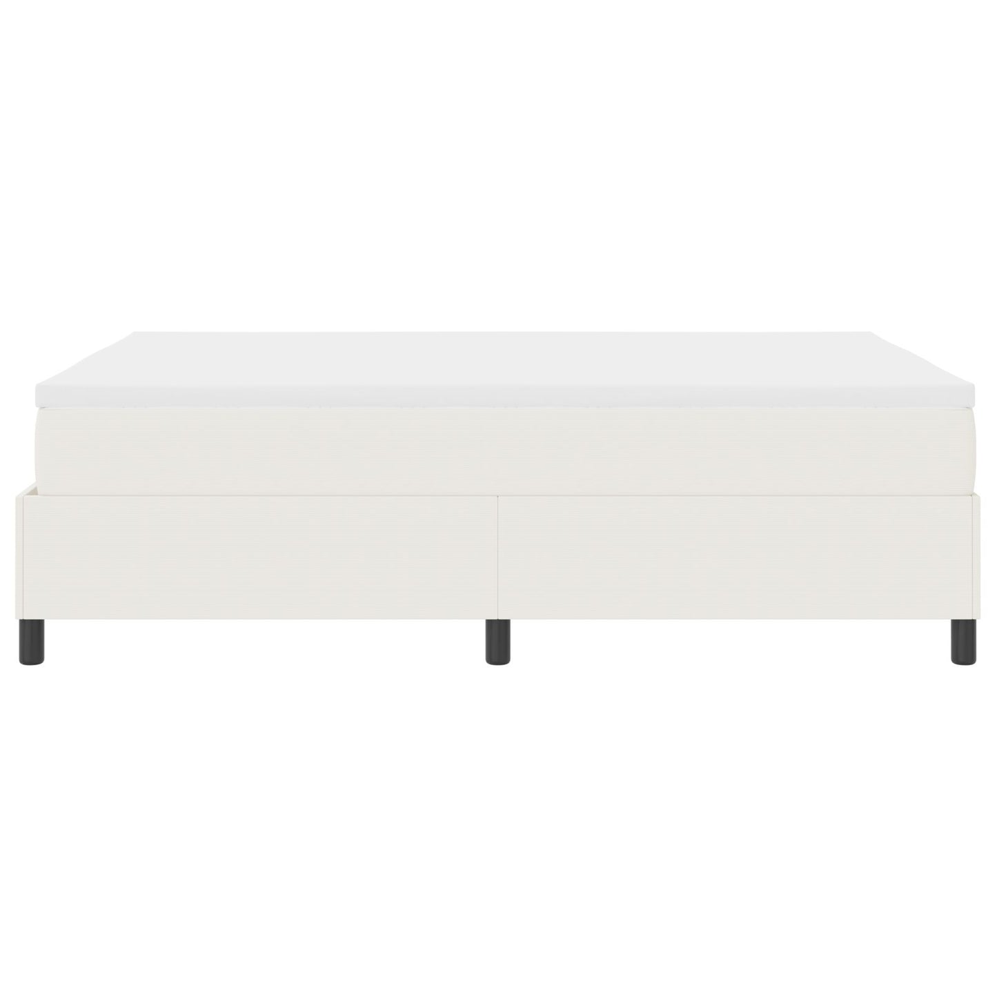 Boxspringbed Met Matras Crème 160X200 Cm Corduroy Stof