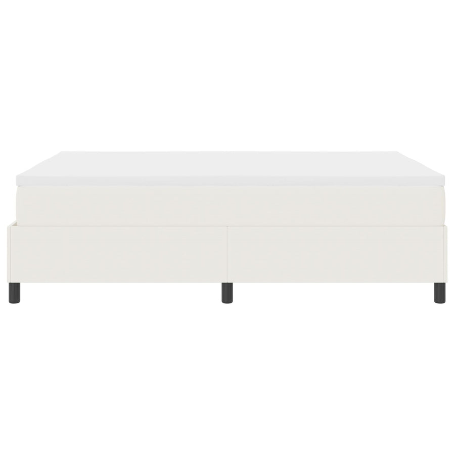 Boxspringbed Met Matras Crème 160X200 Cm Corduroy Stof
