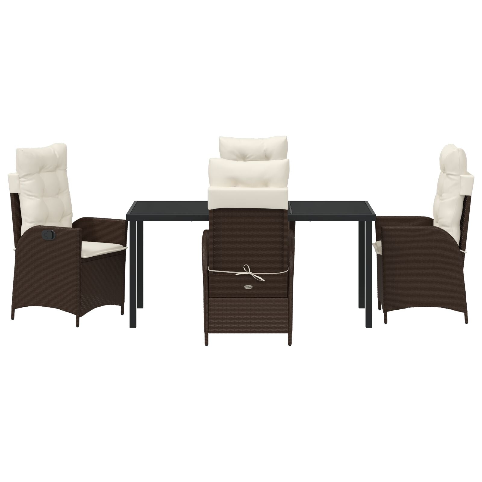 5 Delige Tuin Eetset Met Kussens Bruin Poly Rattan