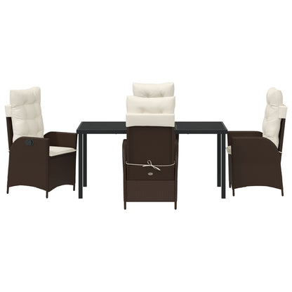 5 Delige Tuin Eetset Met Kussens Bruin Poly Rattan