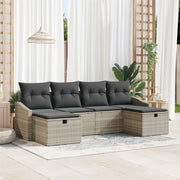 Loungeset 6-delig polyrattan beige