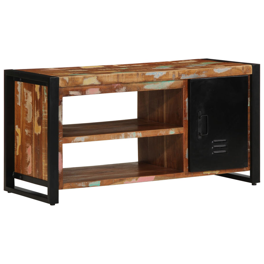 Schoenbank Meerkleurig 100X40X50 Cm Massief Gerecycled Hout