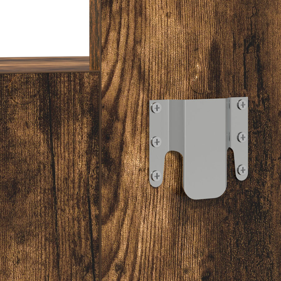 Wandhangende Kaptafel 83 x 40 x 70 cm Gerookt eiken zonder LED