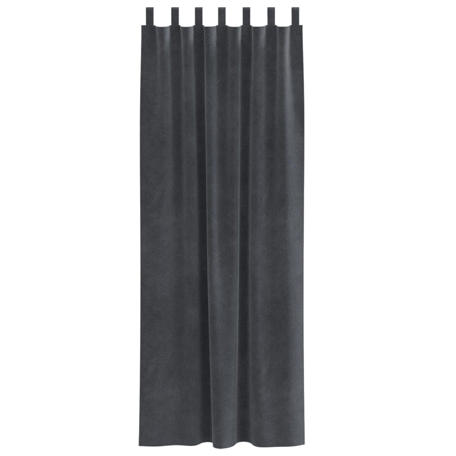 Zwarte Gordijnen Met Hanglussen 2 Stuks Fluweel Lichtgrijs 140 x 245 cm met ophanglussen
