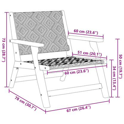 Tuinstoelen Met Tafel 3-Delige Set Zwart En Wit Massief Acaciahout Zwart-wit 2x stoel + tafel