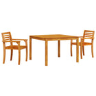 Tuin eettafelset massief acaciahout 110x110x75 cm bruin