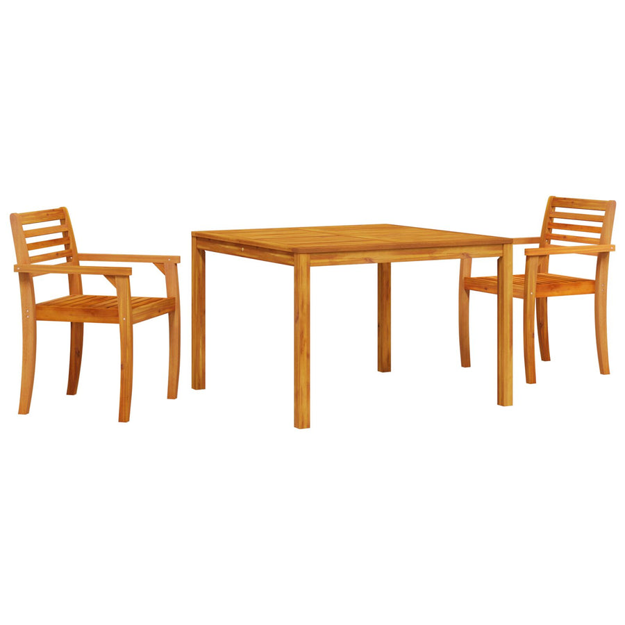3-Delige Tuin Eetset Van Massief Acaciahout 2-Persoons 110 cm tafel lengte