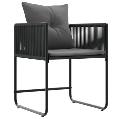 Tuinstoelen Met Kussens 4 Stuks Zwart Poly Rattan