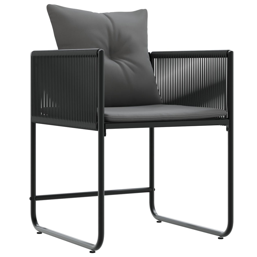 Tuinstoelen Met Kussens 4 Stuks Zwart Poly Rattan