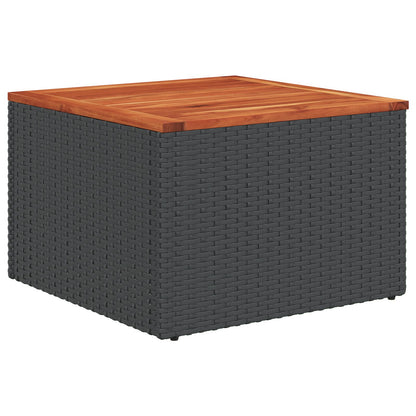 8-Delige Tuinbankset Met Kussens Zwart Poly Rattan Acacia