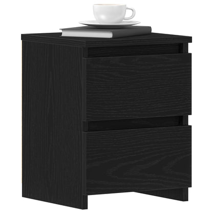 Nachtkastjes Met Lades 2 Stuks 30X30X40 Cm Zwart eiken