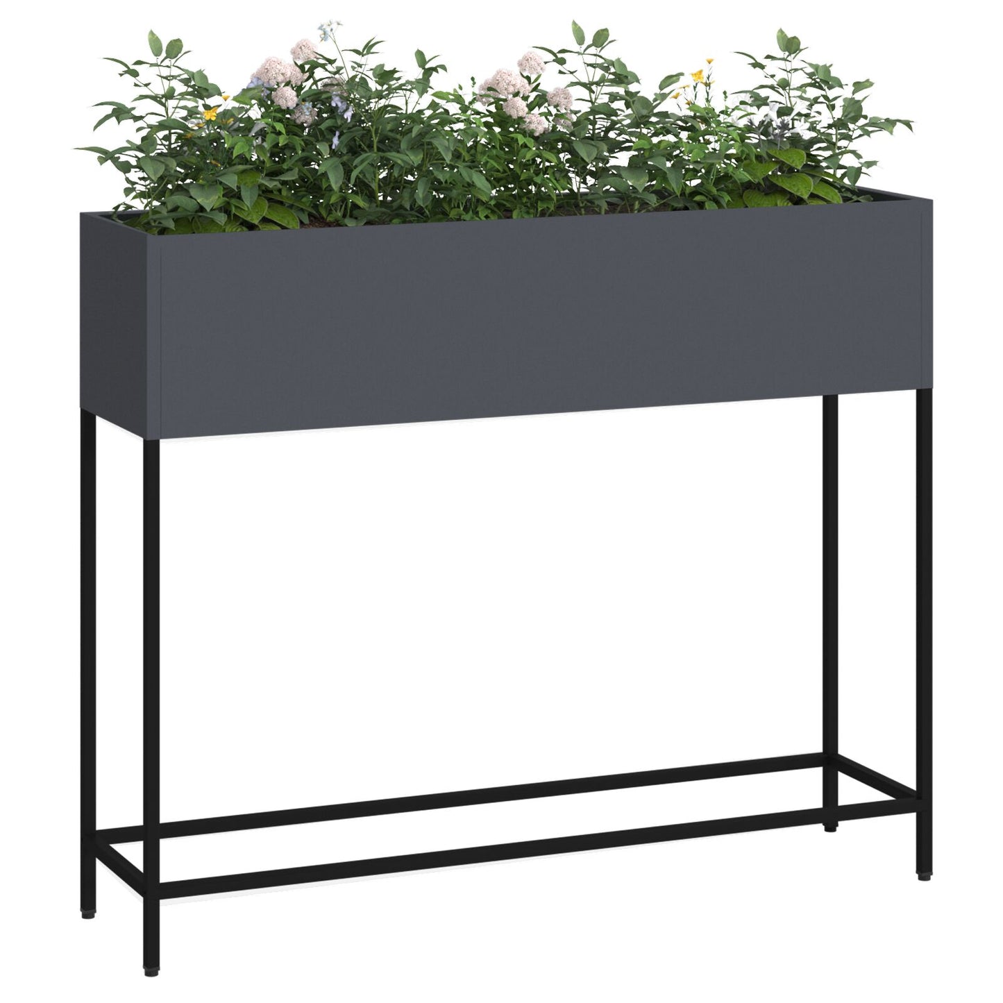 Verhoogde Tuinbak Staal Anthraciet 100 x 26 x 82 cm