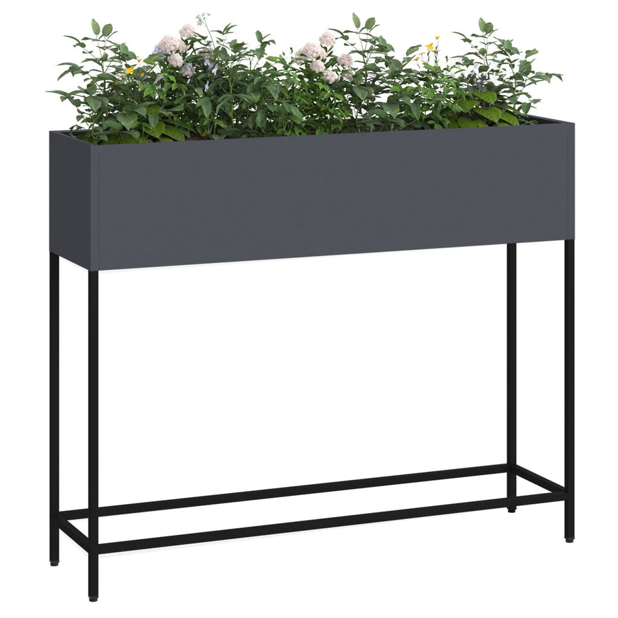Verhoogde Tuinbak Staal Anthraciet 100 x 26 x 82 cm