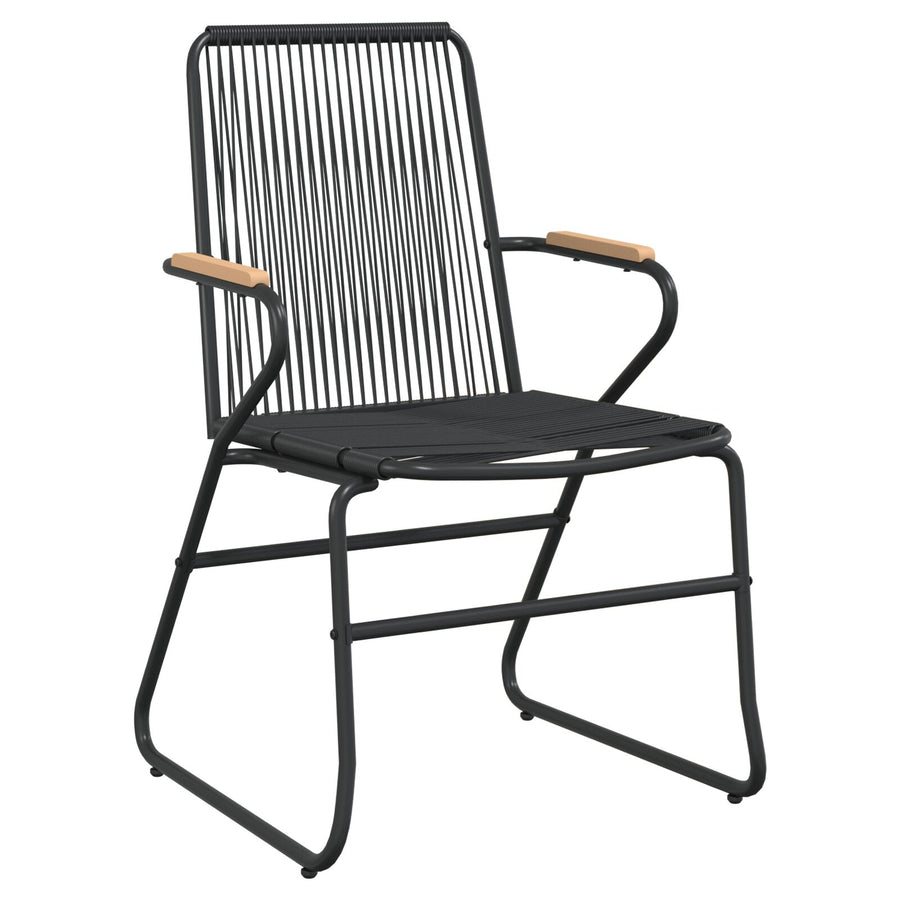 5-Delige Tuin Eetset Zwart Pvc Rattan