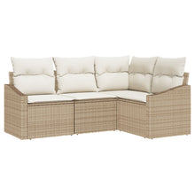 4 Delige Tuin Sofa Set Met Kussens Beige Poly Rattan