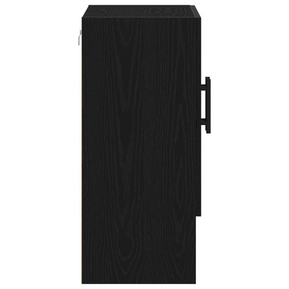 Wandkast Zwart Eiken 60X31X70 Cm Engineered Hout