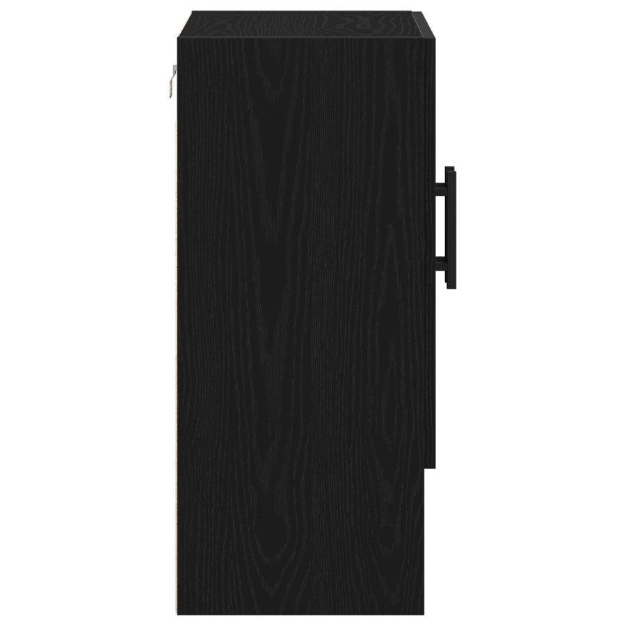 Wandkast Zwart Eiken 60X31X70 Cm Engineered Hout
