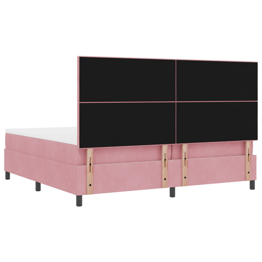 Boxspring Bed Met Matras Roze 200X200 Cm Fluweel Blauw