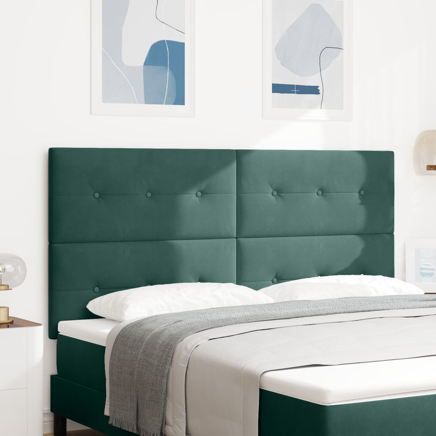 Hoofdbord Knopen Tufted Fluweel Donkergroen 180 cm Hoog hoofdbord