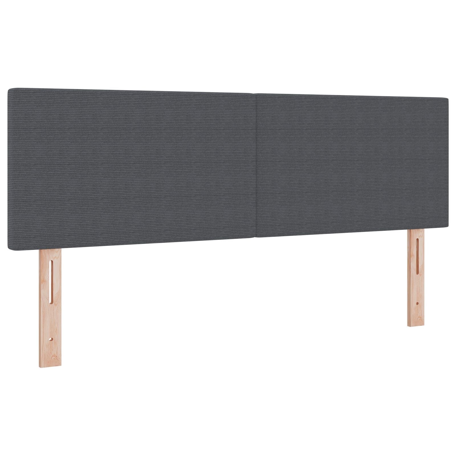 Boxspring Bed Met Matras Donkergrijs 140X200 Cm Corduroy Stof