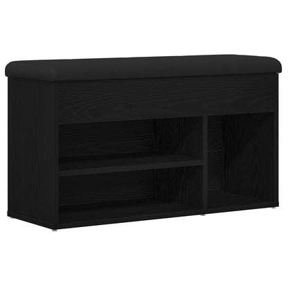 Opbergbank Zwart Eiken 80X30X45 Cm Engineered Wood Zwarte eiken