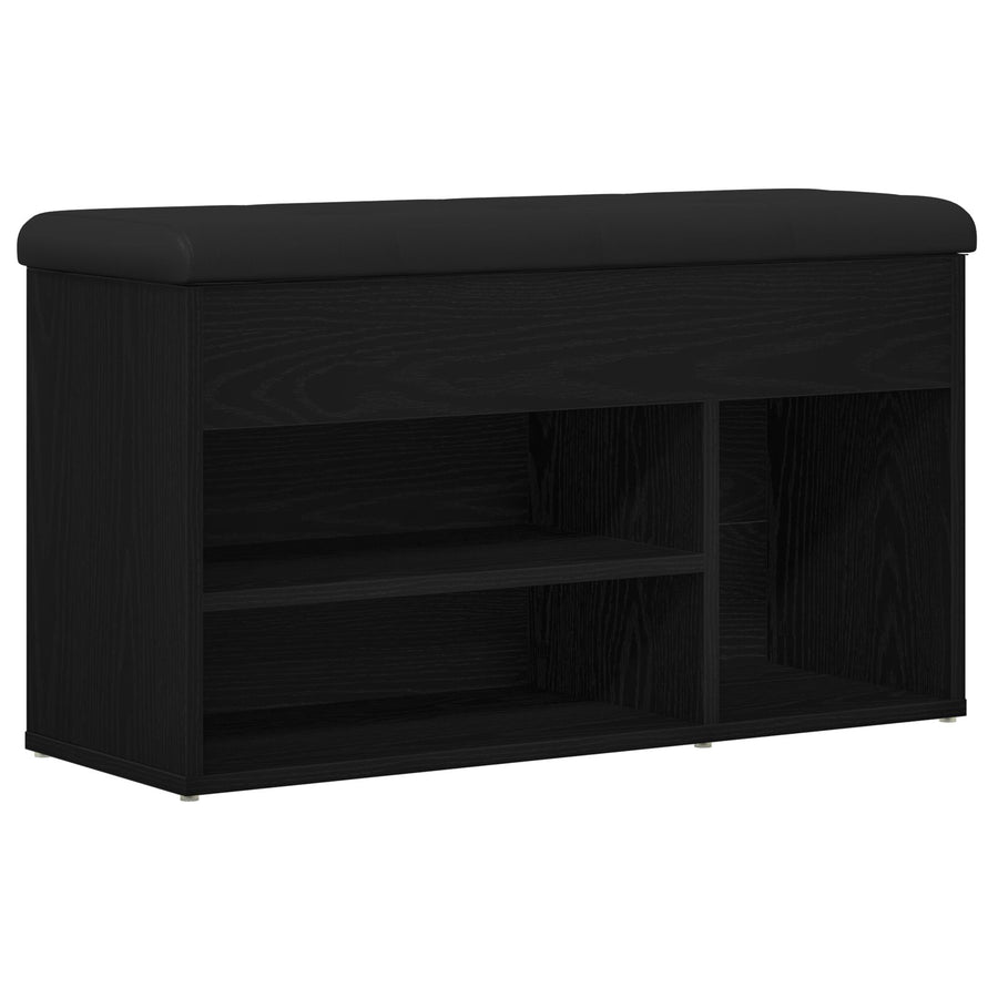 Opbergbank Zwart Eiken 80X30X45 Cm Engineered Wood Zwarte eiken