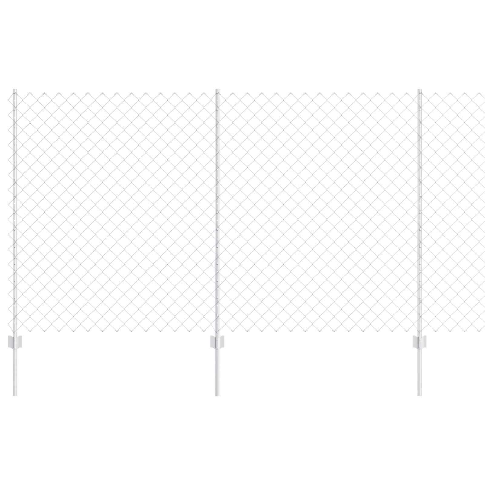 Kettingschutting Met 20 U-Palen Zilver 1.4X10 M Staal
