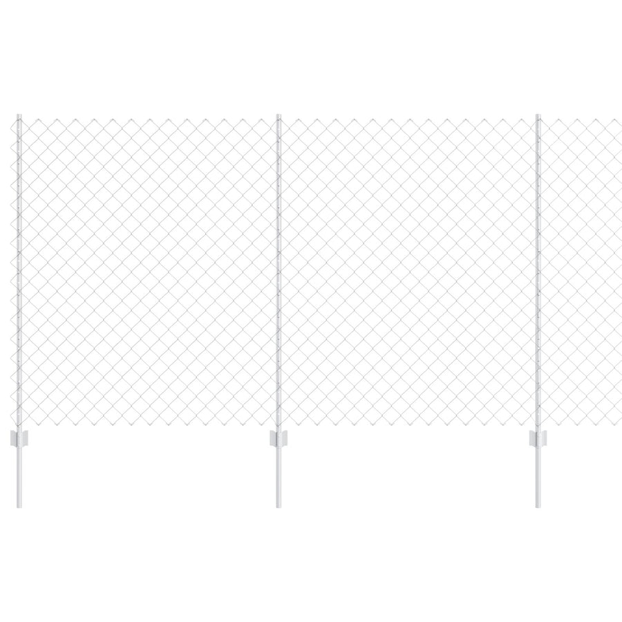 Kettingschutting Met 20 U-Palen Zilver 1.4X10 M Staal