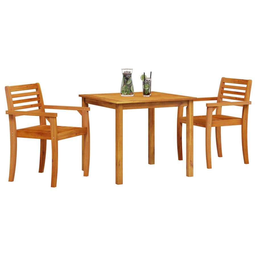 3-Delige Tuin Eettafelset Van Massief Acaciahout 2-Persoons 85 cm tafel lengte