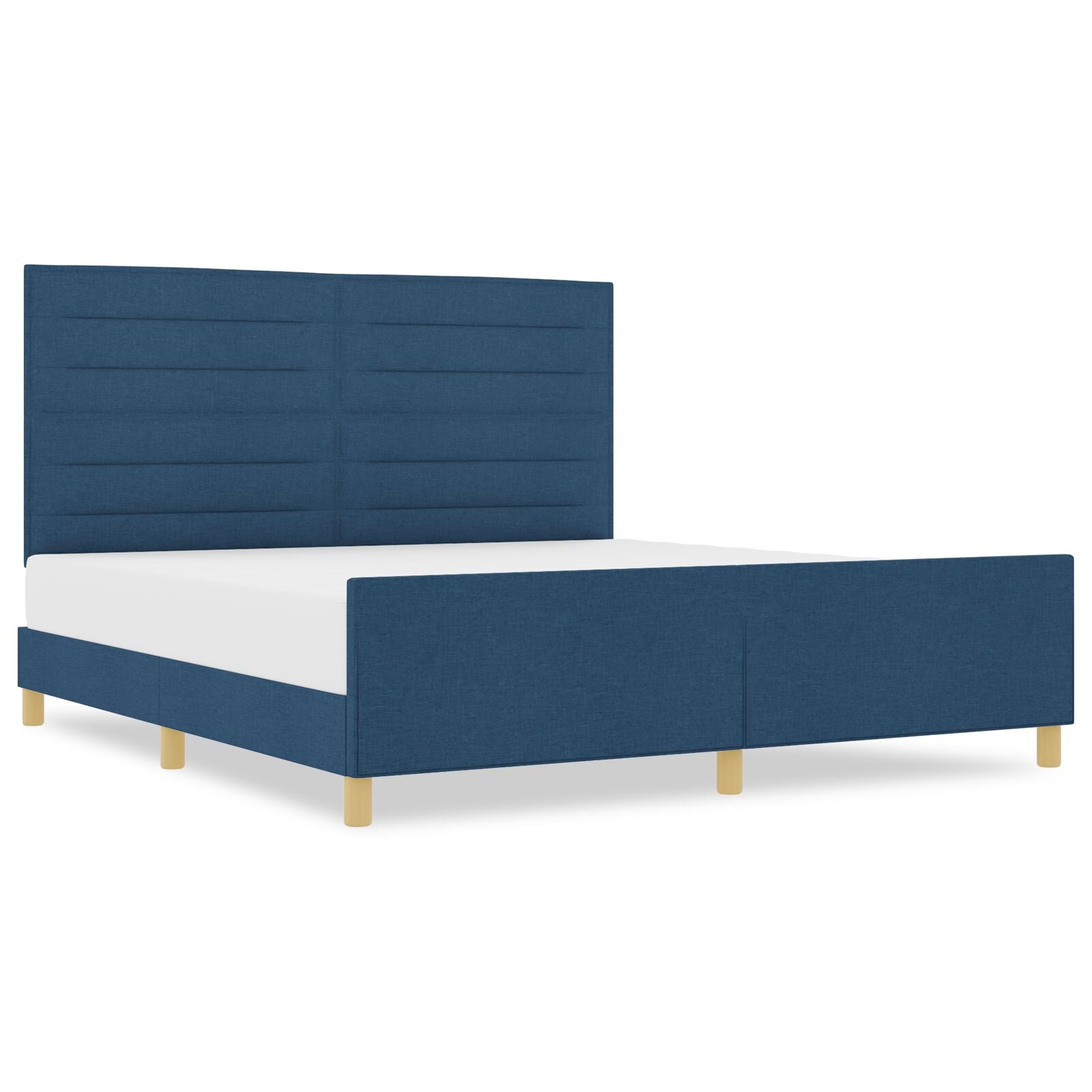 Blauw Stoffen Bedframe 180X200 Cm Crème