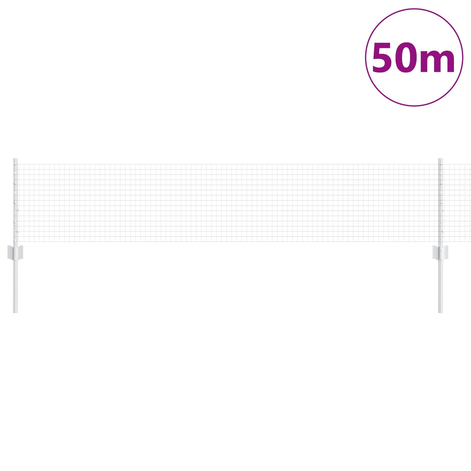 Gelast Draadhek Met 22 U-Palen Zilver 0.4X50 M Staal