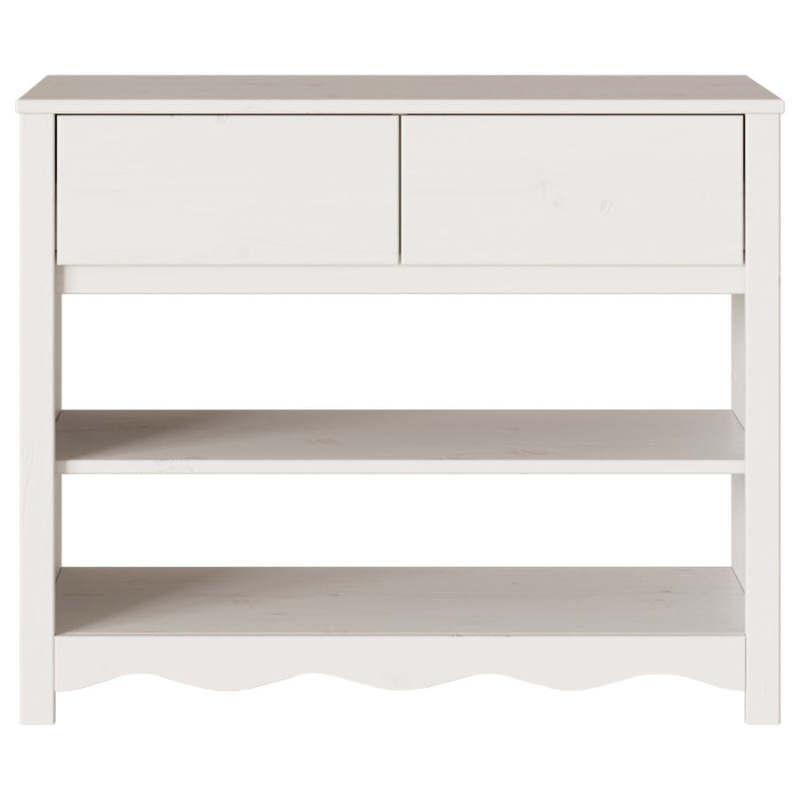 Console Tafel ""Drammen"" 89,5X37X73 Cm Massief Hout Grenen Wit